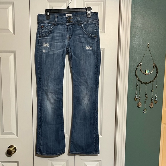 Hudson Signature Petite Bootcut Distressed Wash Women's Y2K Jeans Size 28 - Picture 2 of 12